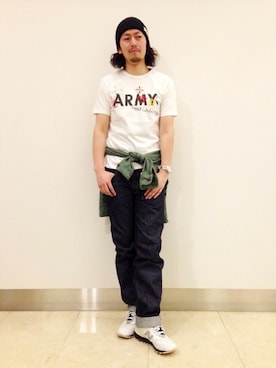 「TYPE BLUE（タイプブルー）のアイテム（トップス）」を使った、Mr.nakamuraさん（メンズ・182cm）の春コーディネート