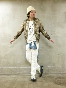 「TYPE BLUE（タイプブルー）のアイテム（パンツ）」を使った、Mr.nakamuraさん（メンズ・182cm）の春コーディネート