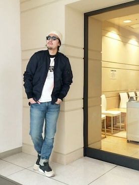 「TYPE BLUE（タイプブルー）のアイテム（トップス）」を使った、Mr.nakamuraさん（メンズ・182cm）の春コーディネート
