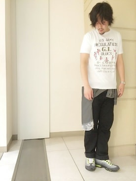 「TYPE BLUE（タイプブルー）のアイテム（パンツ）」を使った、Mr.nakamuraさん（メンズ・182cm）の春コーディネート