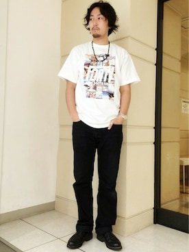 「TYPE BLUE（タイプブルー）のアイテム（デニムパンツ）」を使った、Mr.nakamuraさん（メンズ・182cm）の夏コーディネート