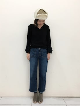 「Jeffrey Campbell（ジェフリーキャンベル）のアイテム（ブーティ）」を使った、イワサキ カオリさん（レディース・165cm）の秋コーディネート