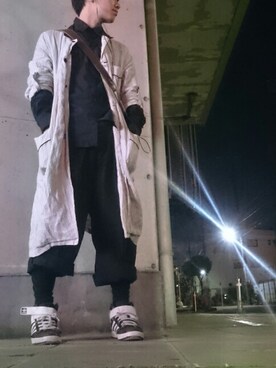 「古着のアイテム（その他アウター、ホワイト系）」を使った、きりたんぽさん（メンズ）の春コーディネート