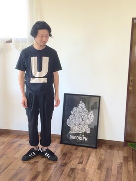 「HARE（ハレ）の２タックワイドパンツ(HARE)（その他パンツ）」を使った、yuuki sasakiさん（メンズ・170cm）の春コーディネート