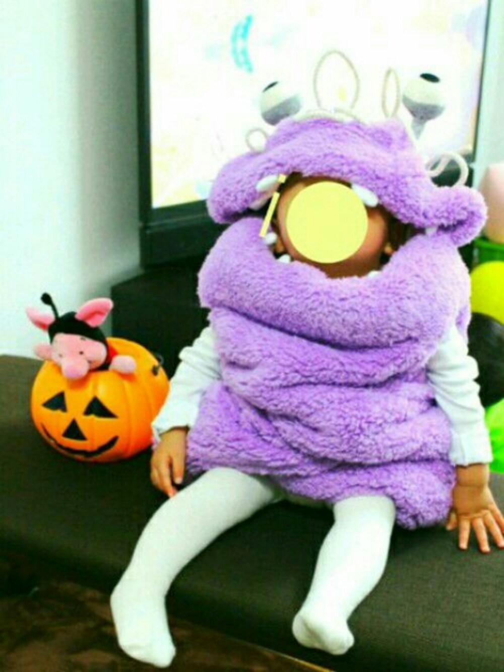 「wearhalloween2016、ブー、ハロウィン、いおぼーい、ディズニー、1歳、やんちゃboy、halloween、仮装、WEAR HALLOWEEN 2016」｜「Handmadeのアイテム（トップス、パープル系）」を使った、ioioioさん（キッズ・70cm）の秋コーディネートの1枚目の写真