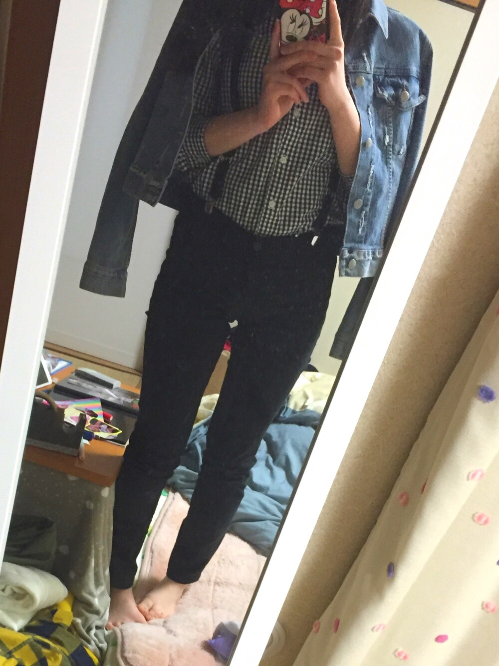 「UNIQLOのアイテム（その他パンツ、ブラック系）」を使った、chongpiさん（レディース・159cm）の春コーディネートの1枚目の写真