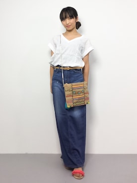 「EDWIN」｜「アイテム（スカート）」を使った、ᴵᴷᴱᴺᴼᴿᴵ५✍⋆*さん（レディース・153cm）の夏コーディネート