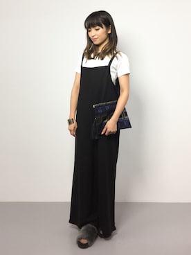 「白黒」｜「アイテム（つなぎ/オールインワン）」を使った、ᴵᴷᴱᴺᴼᴿᴵ५✍⋆*さん（レディース・153cm）の夏コーディネート