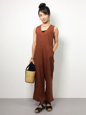 「ANAP（アナップ）のアイテム（オールインワン・サロペット）」を使った、ᴵᴷᴱᴺᴼᴿᴵ५✍⋆*さん（レディース・153cm）の夏コーディネート
