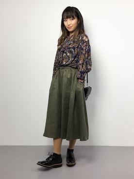 「ボウタイブラウス」｜ᴵᴷᴱᴺᴼᴿᴵ५✍⋆*さん（レディース・153cm）の秋コーディネート