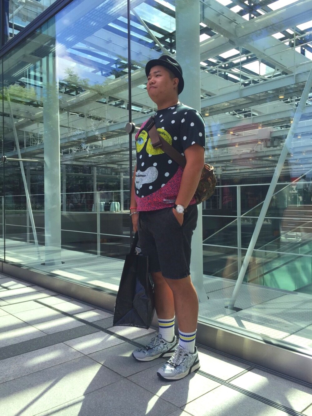 「summer、FOREVER 21、梅田」｜「GREGORYのアイテム（バッグ、その他）」を使った、Eric Wangさん（メンズ・173cm）の夏コーディネートの1枚目の写真