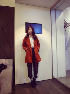 「愛洋裝（アイドレス）のアイテム」を使った、彤羽さん（レディース・156cm）の秋コーディネート