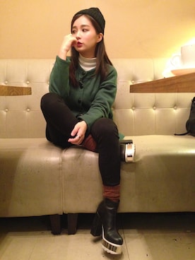 「愛洋裝（アイドレス）のアイテム」を使った、彤羽さん（レディース・156cm）の冬コーディネート