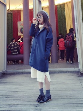 「愛洋裝（アイドレス）のアイテム」を使った、彤羽さん（レディース・156cm）の冬コーディネート