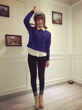 「愛洋裝（アイドレス）のアイテム」を使った、彤羽さん（レディース・156cm）の冬コーディネート