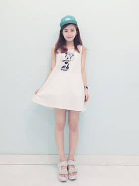 「LOVFEE（ラッフィ）のアイテム（ワンピース/ドレス）」を使った、彤羽さん（レディース・156cm）の夏コーディネート