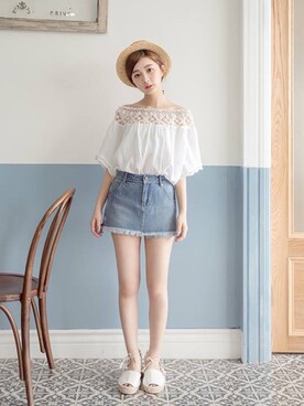 「lovfee」｜彤羽さん（レディース・156cm）の春コーディネート
