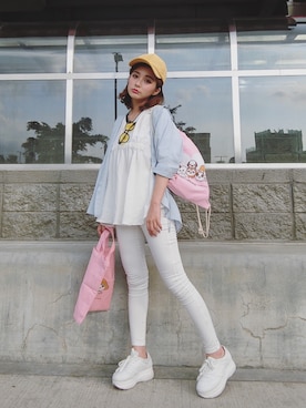 「lovfee」｜彤羽さん（レディース・156cm）の夏コーディネート