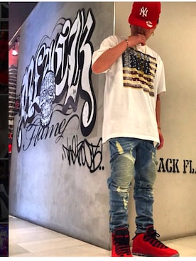 「PRPS（ピーアールピーエス）のアイテム」を使った、shaboochyさん（メンズ・173cm）の夏コーディネート