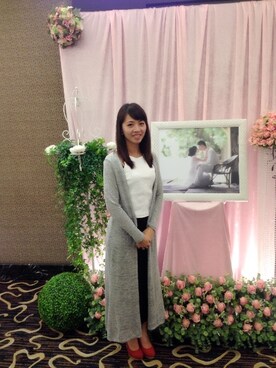 「FOREVER 21（フォーエバー トゥエンティーワン）のアイテム（その他トップス、グレー系）」を使った、胖妞さん（レディース・157cm）の春コーディネート