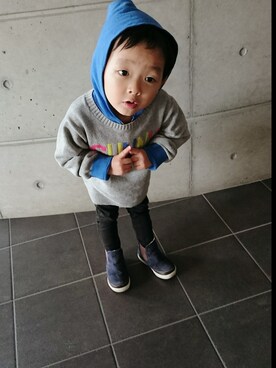 「フード」｜みごさん（キッズ・90cm）の冬コーディネート