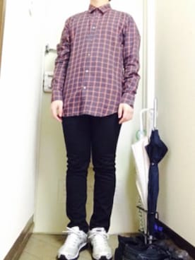「THREE BLIND MICE（スリーブラインドマイス）のアイテム（デニムパンツ）」を使った、ゆうとさん（メンズ・170cm）の春コーディネート