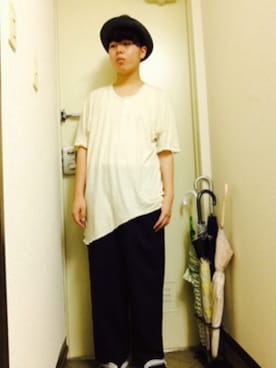「THREE BLIND MICE（スリーブラインドマイス）のアイテム（スラックス）」を使った、ゆうとさん（メンズ・170cm）の夏コーディネート