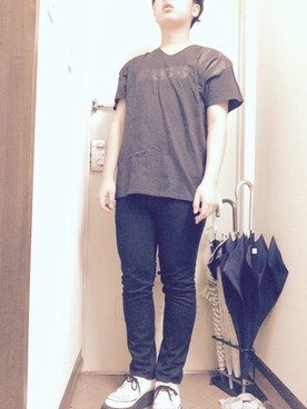 「THREE BLIND MICE（スリーブラインドマイス）のアイテム（デニムパンツ）」を使った、ゆうとさん（メンズ・170cm）の夏コーディネート