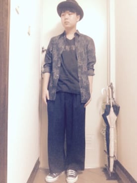「THREE BLIND MICE（スリーブラインドマイス）のアイテム（デニムパンツ）」を使った、ゆうとさん（メンズ・170cm）の夏コーディネート