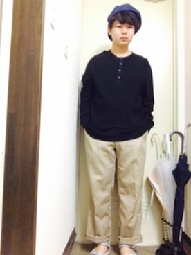 「Bernabeu（ベルナベウ）のアイテム（帽子）」を使った、ゆうとさん（メンズ・170cm）の秋コーディネート