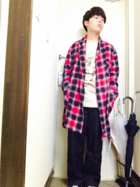 「THREE BLIND MICE（スリーブラインドマイス）のアイテム（デニムパンツ）」を使った、ゆうとさん（メンズ・170cm）の秋コーディネート