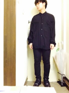「THREE BLIND MICE（スリーブラインドマイス）のアイテム（デニムパンツ）」を使った、ゆうとさん（メンズ・170cm）の秋コーディネート
