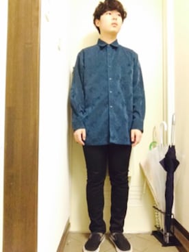 「THREE BLIND MICE（スリーブラインドマイス）のアイテム（デニムパンツ）」を使った、ゆうとさん（メンズ・170cm）の秋コーディネート