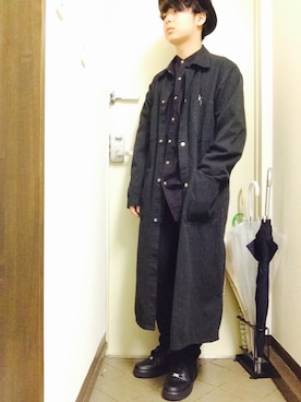 「THREE BLIND MICE（スリーブラインドマイス）のアイテム（デニムパンツ）」を使った、ゆうとさん（メンズ・170cm）の秋コーディネート