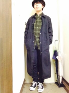 「ウールシャツ」｜「アイテム（その他アウター）」を使った、ゆうとさん（メンズ・170cm）の秋コーディネート