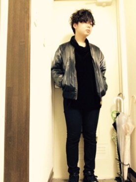 「THREE BLIND MICE（スリーブラインドマイス）のアイテム（デニムパンツ）」を使った、ゆうとさん（メンズ・170cm）の秋コーディネート
