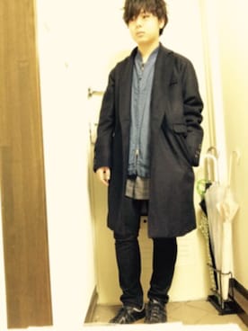 「THREE BLIND MICE（スリーブラインドマイス）のアイテム（デニムパンツ）」を使った、ゆうとさん（メンズ・170cm）の秋コーディネート