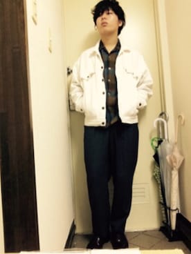「ウールシャツ」｜「アイテム（スラックス）」を使った、ゆうとさん（メンズ・170cm）の秋コーディネート