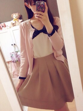 「コンサバ」｜「アイテム（アンサンブル）」を使った、naさん（レディース・163cm）の春コーディネート