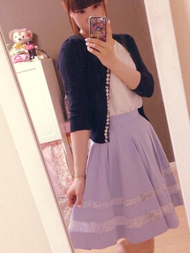 カーディガン ボレロを使った 水色 ピンク の人気ファッションコーディネート Wear