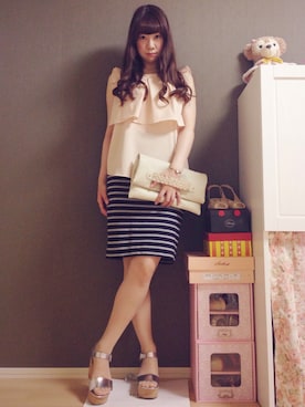 「SOLO&DOUBLE（ソロアンドダブル）のアイテム」を使った、naさん（レディース・163cm）の夏コーディネート