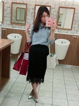 「ダンガリーシャツ」｜「アイテム（腕時計）」を使った、naさん（レディース・163cm）の秋コーディネート