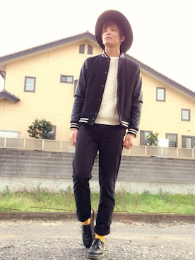「Dr. Martens（ドクターマーチン）のDr.Martens (ドクターマーチン)/1461 3EYE GIBSON SHOES（その他シューズ）」を使った、ユウトさん（メンズ・177cm）の秋コーディネート