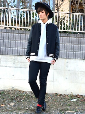 「Dr. Martens（ドクターマーチン）のDr.Martens (ドクターマーチン)/1461 3EYE GIBSON SHOES（その他シューズ）」を使った、ユウトさん（メンズ・177cm）の冬コーディネート