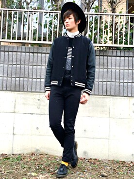 「Dr. Martens（ドクターマーチン）のDr.Martens (ドクターマーチン)/1461 3EYE GIBSON SHOES（その他シューズ）」を使った、ユウトさん（メンズ・177cm）の冬コーディネート