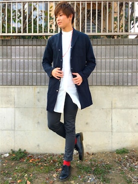 「Dr. Martens（ドクターマーチン）のDr.Martens (ドクターマーチン)/1461 3EYE GIBSON SHOES（その他シューズ）」を使った、ユウトさん（メンズ・177cm）の春コーディネート