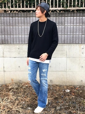 「アイテム（バングル/リストバンド）」を使った、ユウトさん（メンズ・177cm・20代）の秋コーディネート