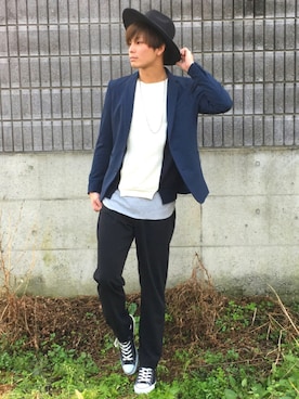 「CONVERSE（コンバース）のconverse コンバース ALL STAR HI オールスター ハイ 3206 BLACK(US)（スニーカー）」を使った、ユウトさん（メンズ・177cm・20代）の秋コーディネート