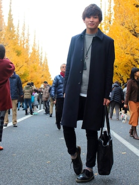 「Dr. Martens（ドクターマーチン）のDr.Martens (ドクターマーチン)/1461 3EYE GIBSON SHOES（その他シューズ）」を使った、ユウトさん（メンズ・177cm）の秋コーディネート
