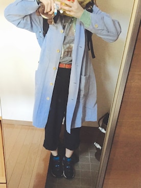 「LEPSIM（レプシィム）のアイテム（ステンカラーコート）」を使った、はるさん（レディース・156cm）の秋コーディネート